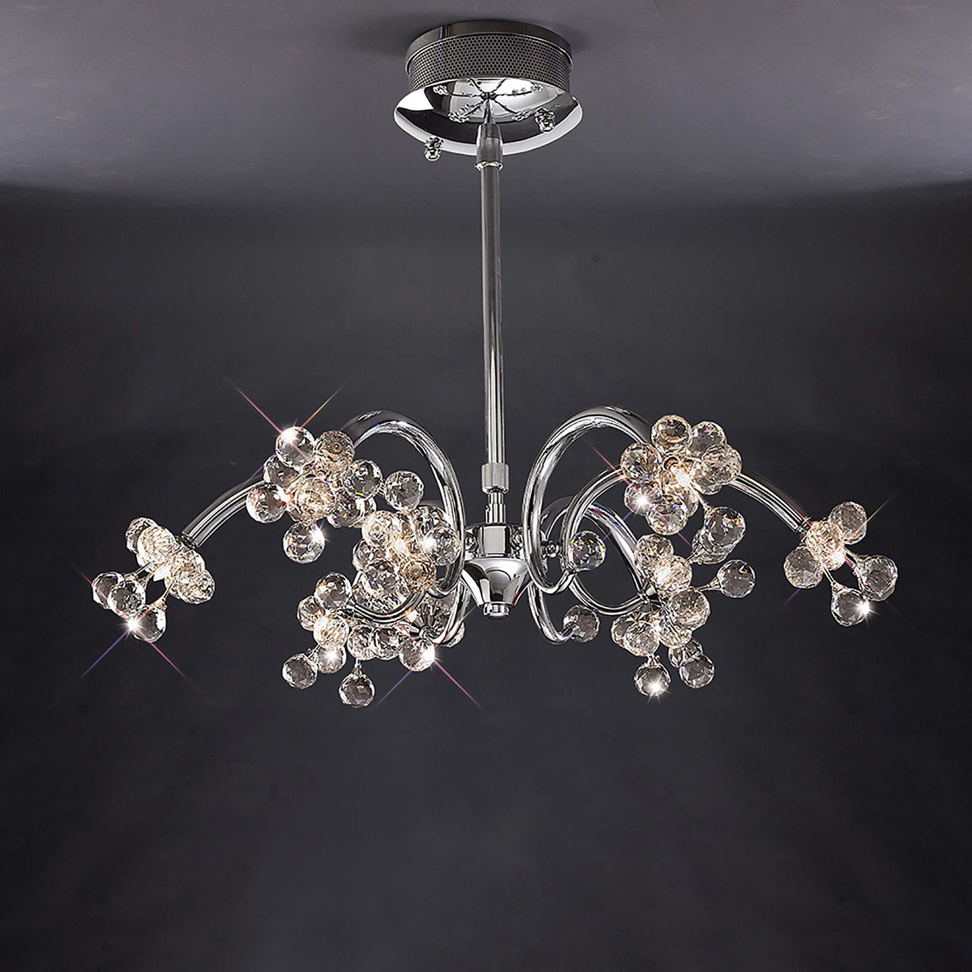 Octavia Crystal Ceiling Lights Diyas Multi Arm Crystal Fittings